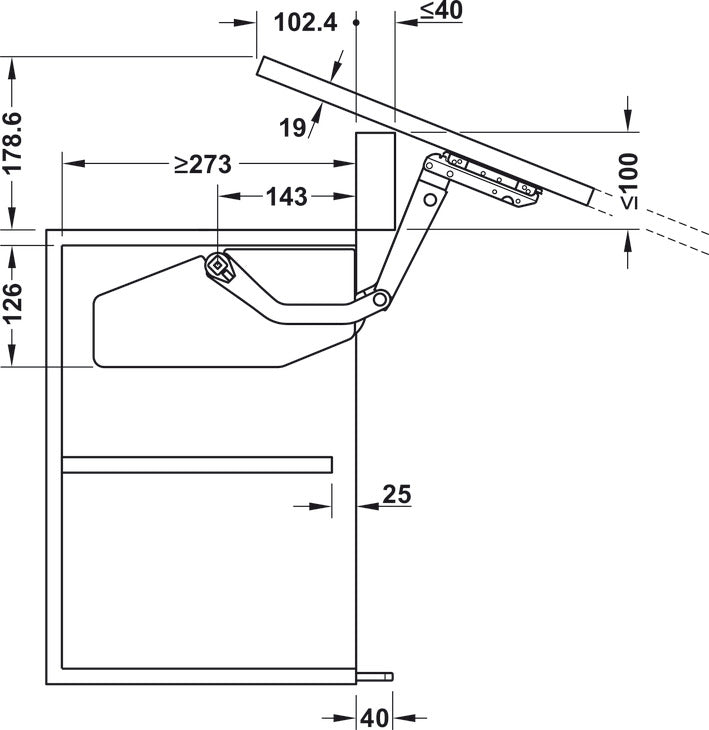 Free Swing Gris 500-670 de Häfele | Sistema Elevable Innovador