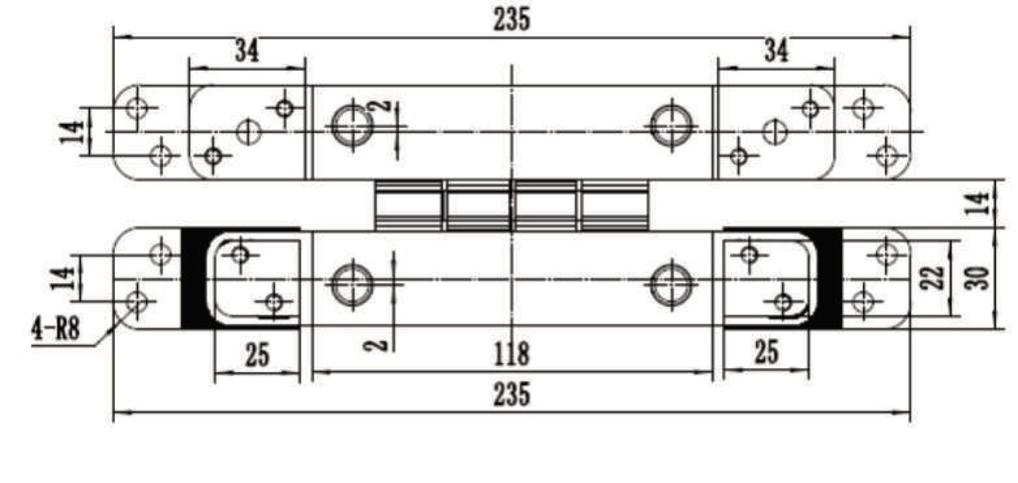 Bisagra Oculta Häfele 116×28 mm - Ajuste 3 Vías | Casa Ikeda