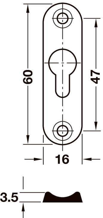 Placa Acero 60mm Häfele para Camas Abatibles