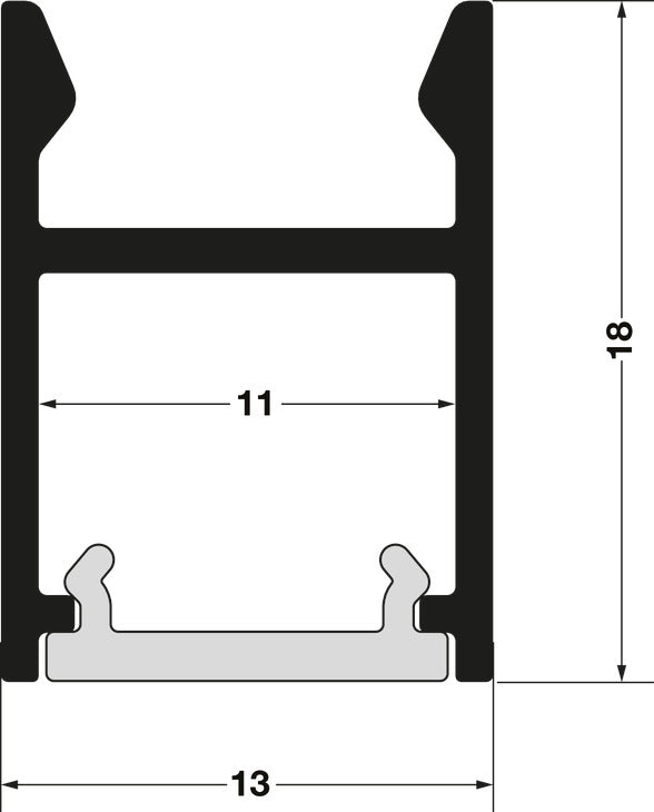 Perfil Bajo Estante 2103 Häfele Loox - Iluminación LED