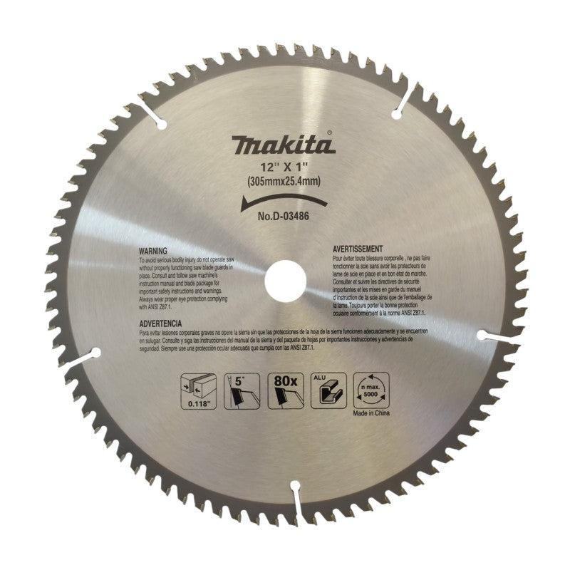 Disco Sierra Circular 12x80Dx1" Aluminio - Corte Profesional
