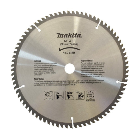 Disco Sierra Circular 12x80Dx1" Aluminio - Corte Profesional
