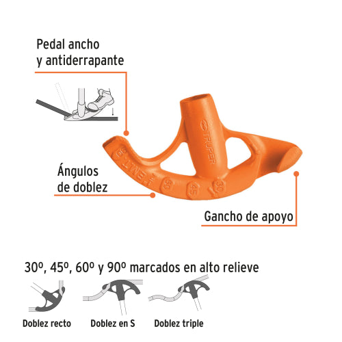 Doblador de Tubo Conduit 1/2" - Hierro Dúctil Robusto