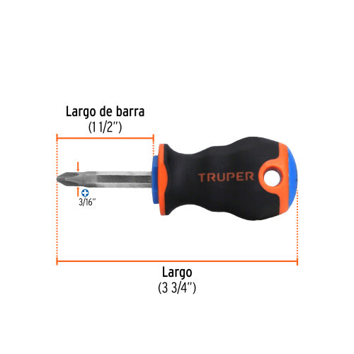 Destornillador Phillips #2 con Mango Comfort Grip - Herramienta Profesional