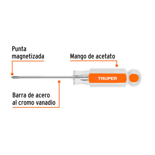 Desarmador Phillips #0 - Mango Acetato Duradero