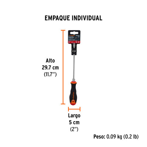 Desarmador Plano 3/16 X 6" - Herramienta Profesional Duradera
