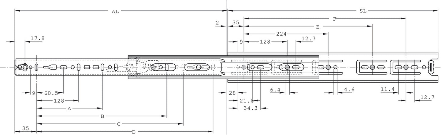 Corredera Accuride 3832 SC | 30 cm | 45 kg | Häfele