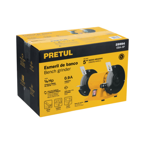 Esmeril de banco de 5" de 1/6 Hp Pretul