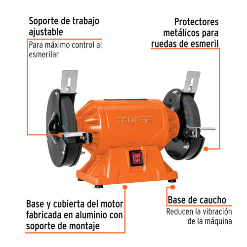 Esmeril de Banco 6" 1/2 HP - Potencia y Precisión