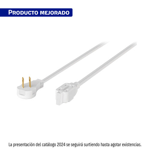 Extensión Eléctrica Voltec 8m Blanca, Ideal para Hogar