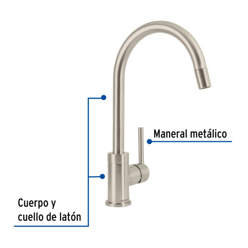 Grifo Monomando con Palladiator Satinado