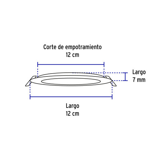 Luminario LED Empotrado Redondo 12W - Iluminación Moderna
