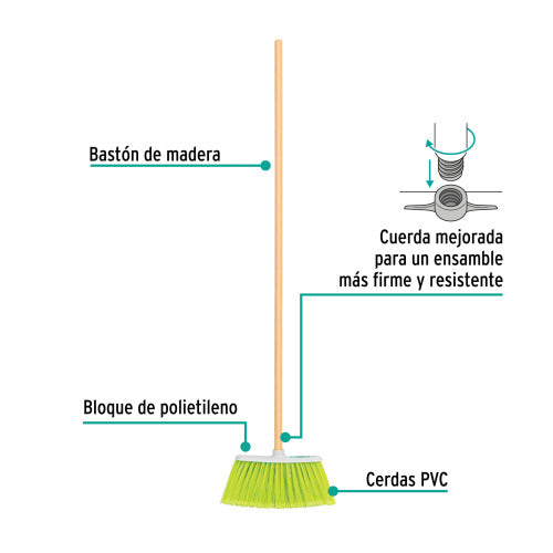Escoba de Vinilo Grande - Limpieza Profunda y Duradera