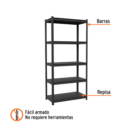 Estante Metálico 5 Niveles 80kg - Resistente y Duradero