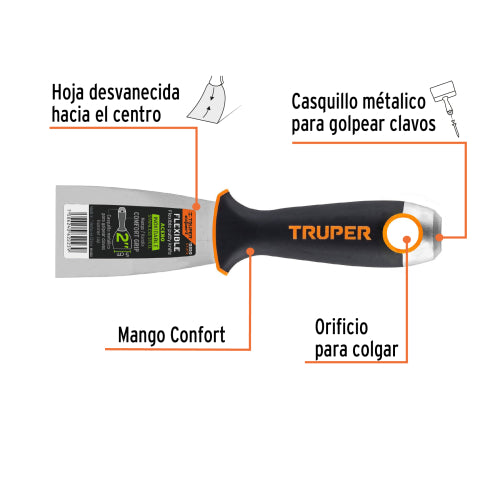 Espátula Flexible Truper Acero Inoxidable ET-2FX