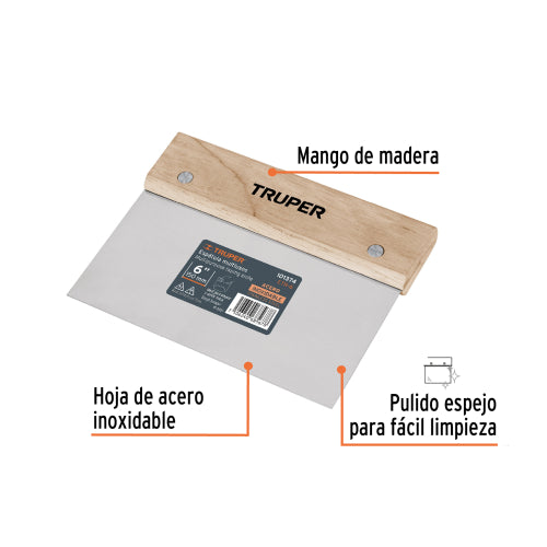 Espátula Acero Inoxidable 6x3" - Profesional y Duradera