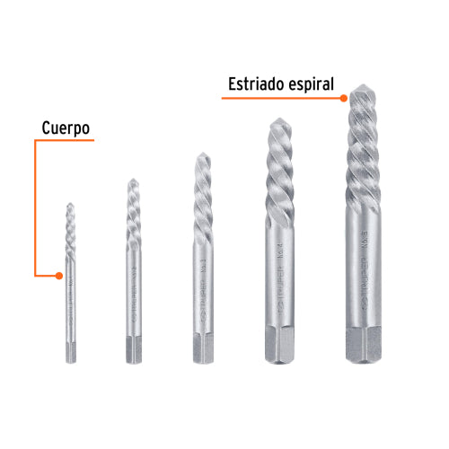 Extractor de Tornillos EXT-5 | Medallet 1/8" a 7/16" | ACES