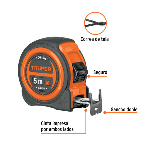 Flexómetro Doble Cara 5m - Precisión y Durabilidad Truper