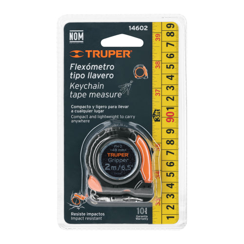 Flexómetro Gripper 2m FH-2: Carcasa Anti-Impacto y Nylon Duradero