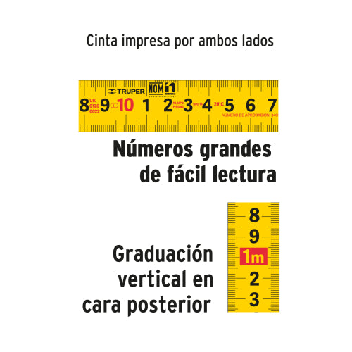 Flexometro Contra Impacto 8mt Grad. Metrica FH-8ME