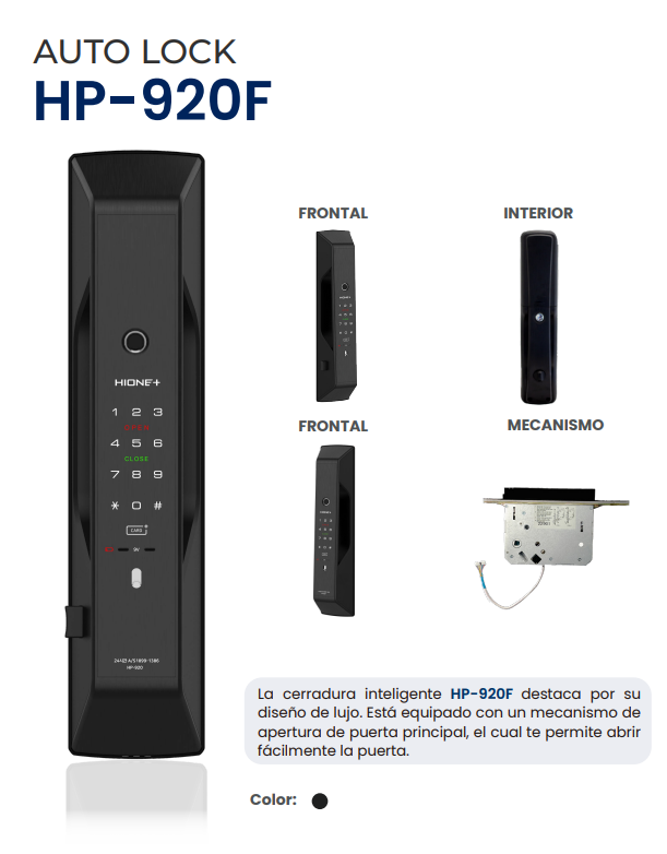 Cerradura Inteligente HIONE+ HP-920F AUTO LOCK, Seguridad Total