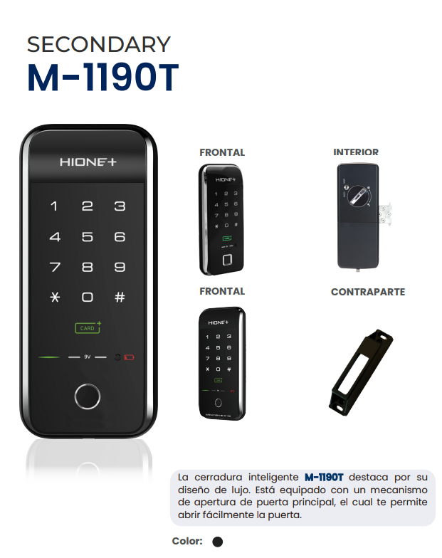 Cerrojo Digital M-1190T para Puertas Corredizas | Seguridad Avanzada