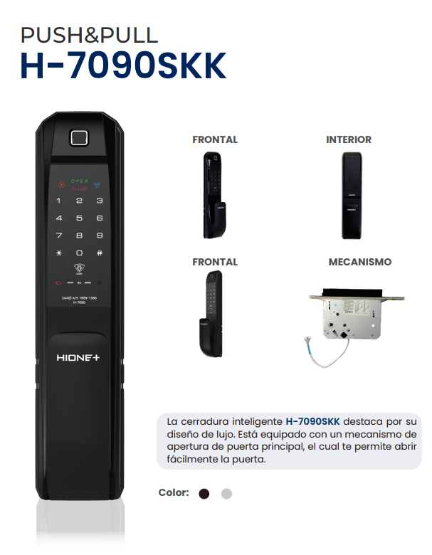 Cerraduría Digital con Huella H-7090SKK Negro