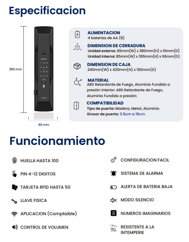 Cerradura Inteligente HIONE+ HP-920F AUTO LOCK, Seguridad Total
