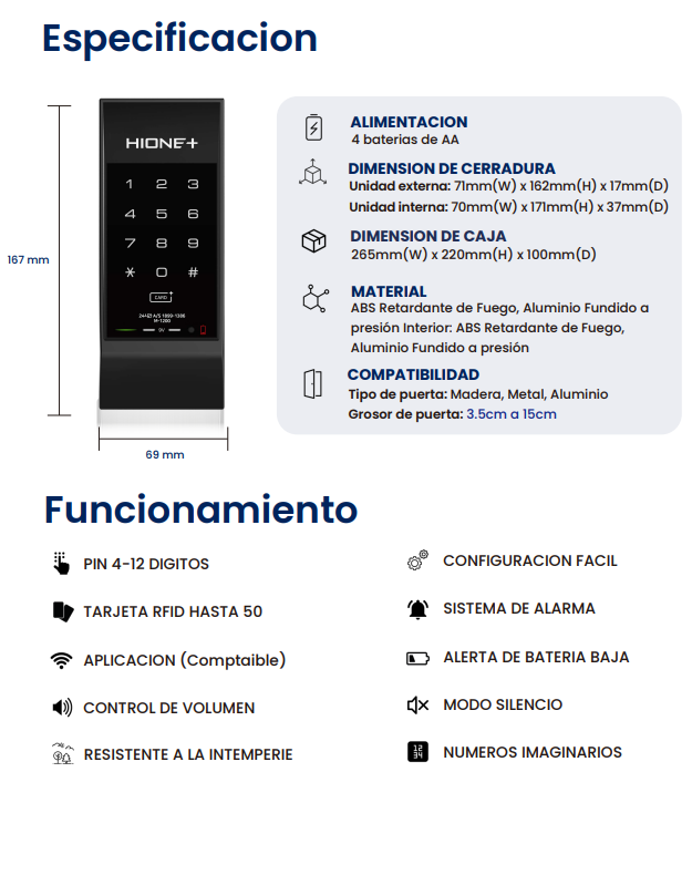 Cerrojo Digital Inteligente M-1200S - Seguridad Avanzada