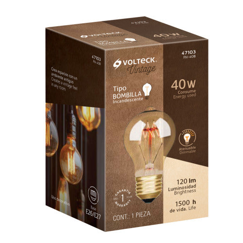 Lámpara Vintage Incandescente 40W - Estilo Retro Único