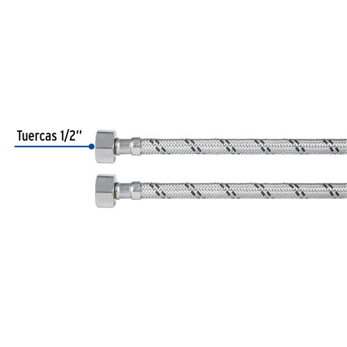 MANGUERA FLEXIBLE PARA LAVABO 40 CM ACERO INOXID