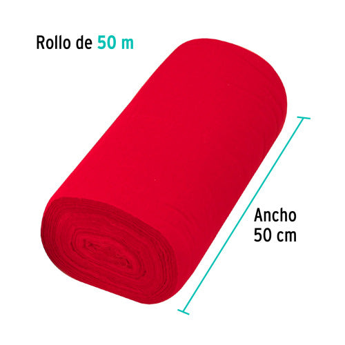 Franela de Algodón Rollo 50m Rojo - Premium | Envío Rápido