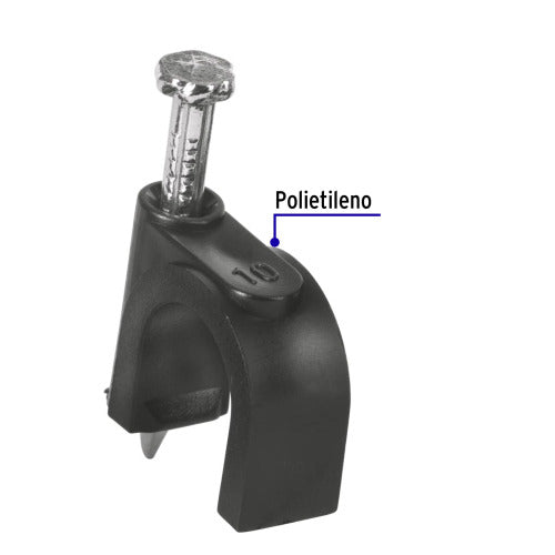 Grapa Curva 10mm Negra - Pack x20 | Alta Resistencia