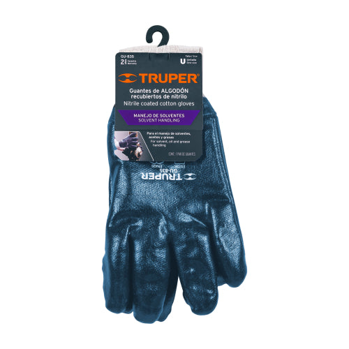 Guantes de Nitrilo Algodón, Puño Calcetín