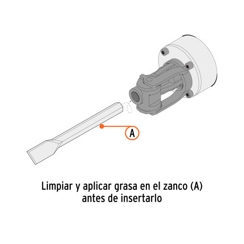 Cincel Plano Zanco Hexagonal 1-3/8" x 20" - Herramienta Profesional