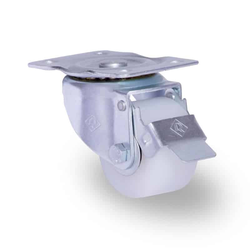 Rodaja Industrial 2 1/2ʺ Giratoria con Freno - Polietileno