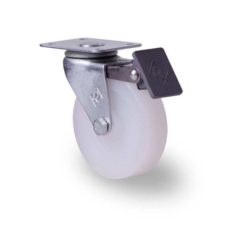 Rodaja 3” Giratoria con Freno Inoxidable y Buje Galvanizado