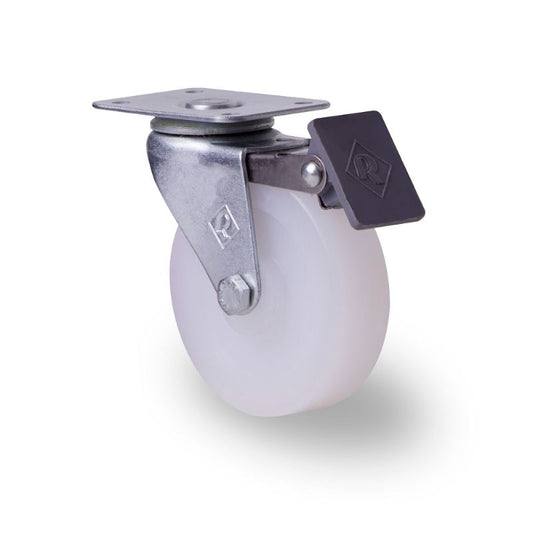 Rodaja 3” Giratoria con Freno Inoxidable y Buje Galvanizado