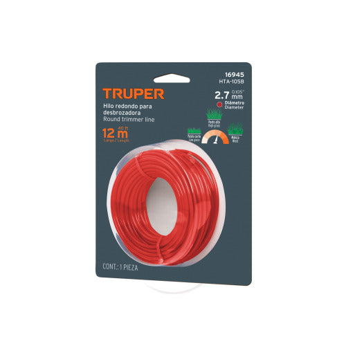 Hilo Redondo para Desbrozadora 12m - 2.7mm | Alta Resistencia