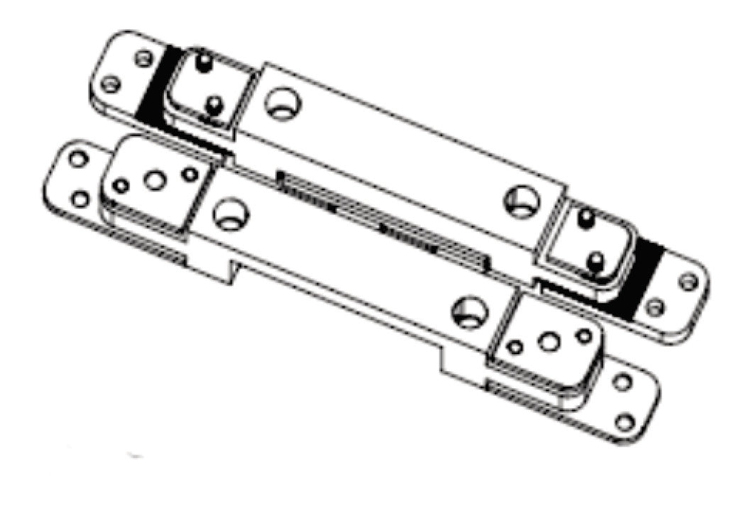 Bisagra Oculta Zinc Cromo Mate 97×19 mm - Häfele