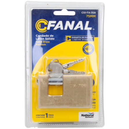 Candado Antipalanca Fanal TX709 en Latón - Alta Seguridad