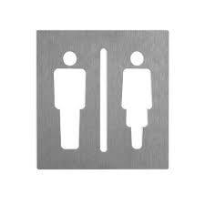Indicador Hombre/Mujer 100X100mm - Acero Inox Mate