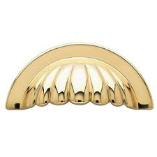 Elegant Solid Brass Melon Cup Pull for Cabinets - 3" CTC