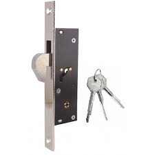Cerradura Embutir Puerta Corrediza 6025 Níquel Satinado