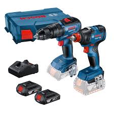 Kit Herramientas Bosch 18V: Taladro Llave de Impacto + 2 Baterías