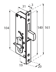 Cerradura Phillips Mod. 430 para Perfil de Aluminio - Seguridad Garantizada