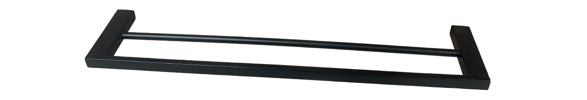 Toallero doble negro mate