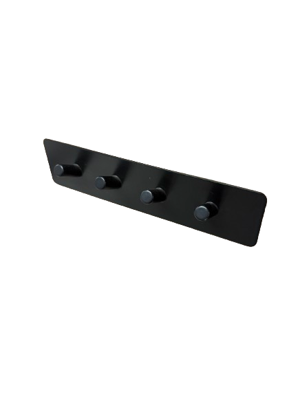 Perchero de Pared 4 Ganchos Negro – Estilo Moderno