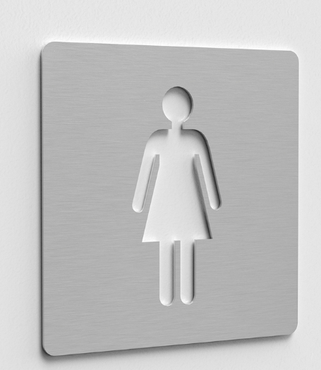 Placa JNF Acero Inoxidable AISI 304 para Señalética Mujer