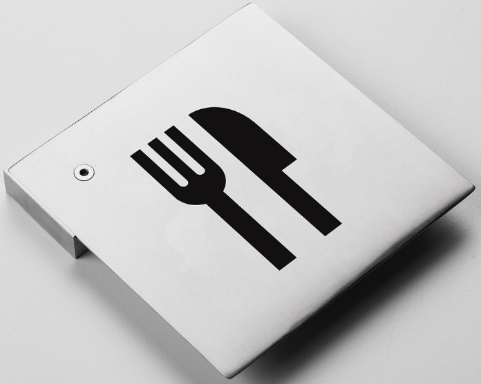 Señalética Cafetería JNF en Acero Inoxidable AISI 304